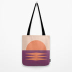 Sunset Geometric Pink Midcentury style Tote Bag Gallery Image 2
