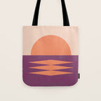 Sunset Geometric Pink Midcentury style Tote Bag Gallery Image 1