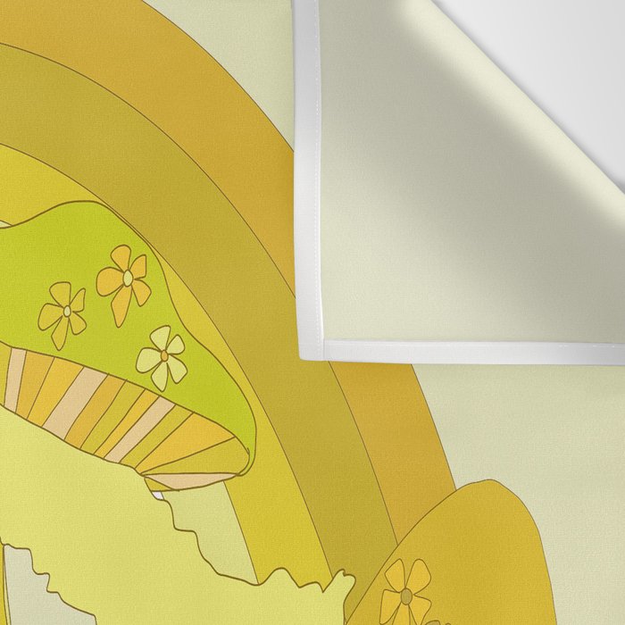 Mushy mushroom longboard surf retro floral daydreams by surfy birdy Wall Tapestry Gallery Image 3