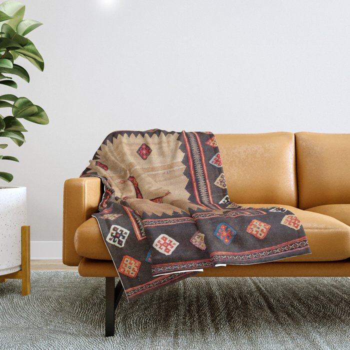 Varamin Ru Khorsi North Persian Table Cover Print Throw Blanket Gallery Image 1