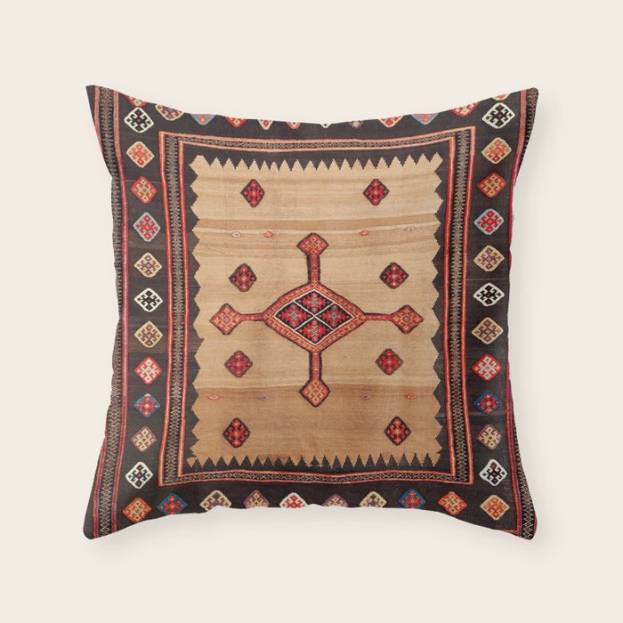 Varamin Ru Khorsi North Persian Table Cover Print Throw Pillow Gallery Image 6