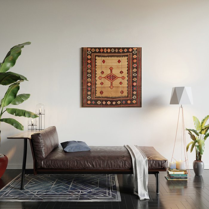 Varamin Ru Khorsi North Persian Table Cover Print Wood Wall Art Gallery Image 2