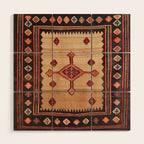 Varamin Ru Khorsi North Persian Table Cover Print Wood Wall Art Gallery Image 1