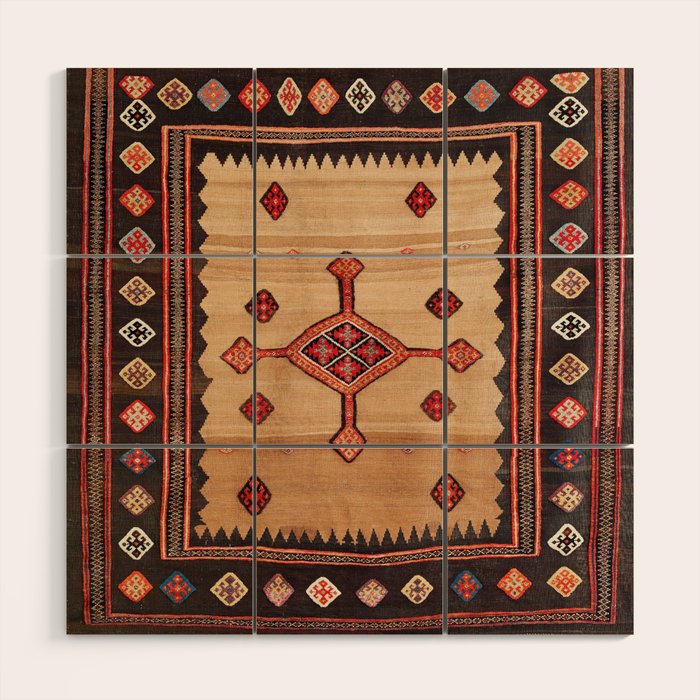 Varamin Ru Khorsi North Persian Table Cover Print Wood Wall Art Gallery Image 1