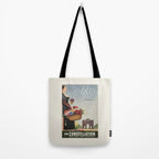 1950s Paris Vintage Travel Poster Tote Bag Gallery Image 2
