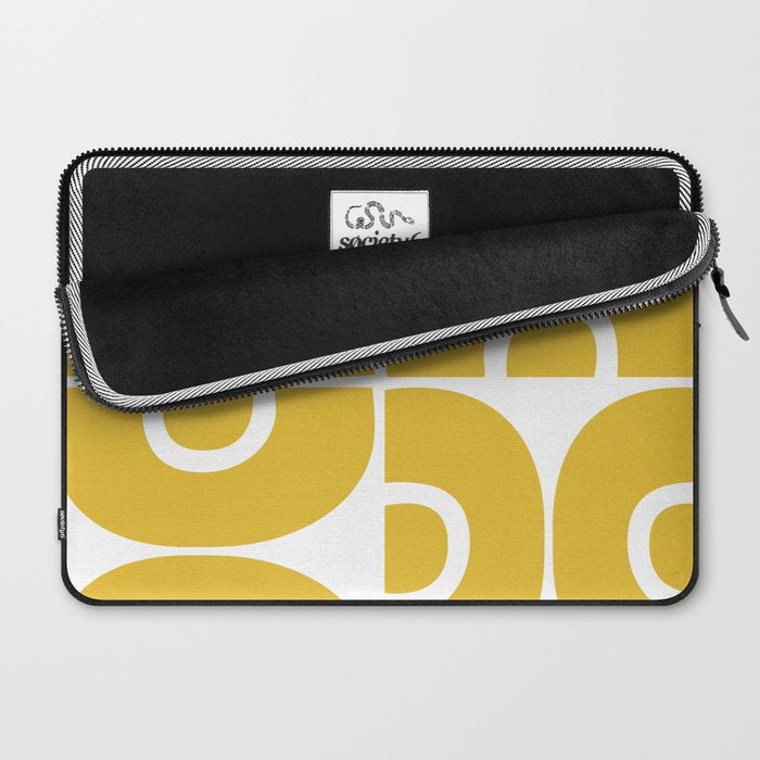 Mid Century Modern Abstract Pattern 7721 Mustard Yellow Laptop Sleeve Gallery Image 2