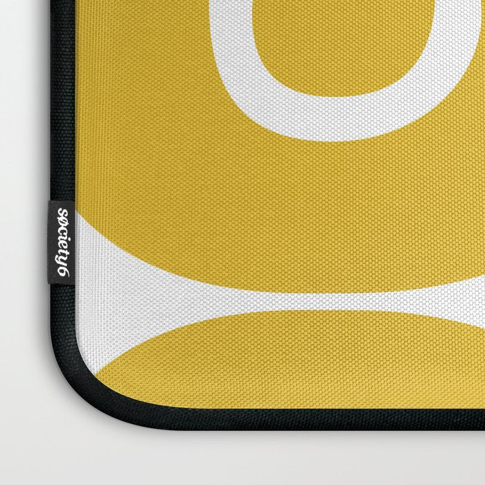 Mid Century Modern Abstract Pattern 7721 Mustard Yellow Laptop Sleeve Gallery Image 3
