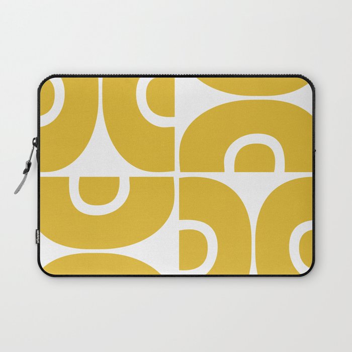 Mid Century Modern Abstract Pattern 7721 Mustard Yellow Laptop Sleeve Gallery Image 1