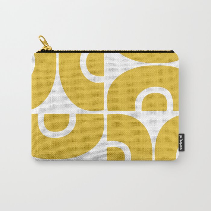 Mid Century Modern Abstract Pattern 7721 Mustard Yellow Carry All Pouch Gallery Image 1