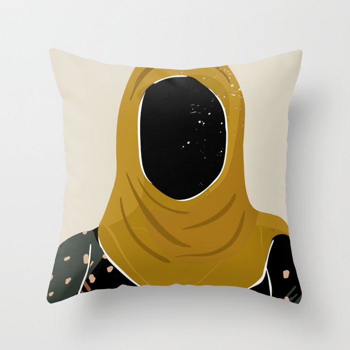 Black Hair No. 13 Throw Pillow Gallery Image 6