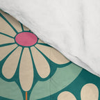 Flower Power - Teal, Pink and Off-white Comforter Gallery Image 4