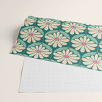 Flower Power - Teal, Pink and Off-white Wrapping Paper Gallery Image 2