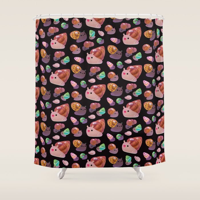 Land snail - dark Shower Curtain Gallery Image 1