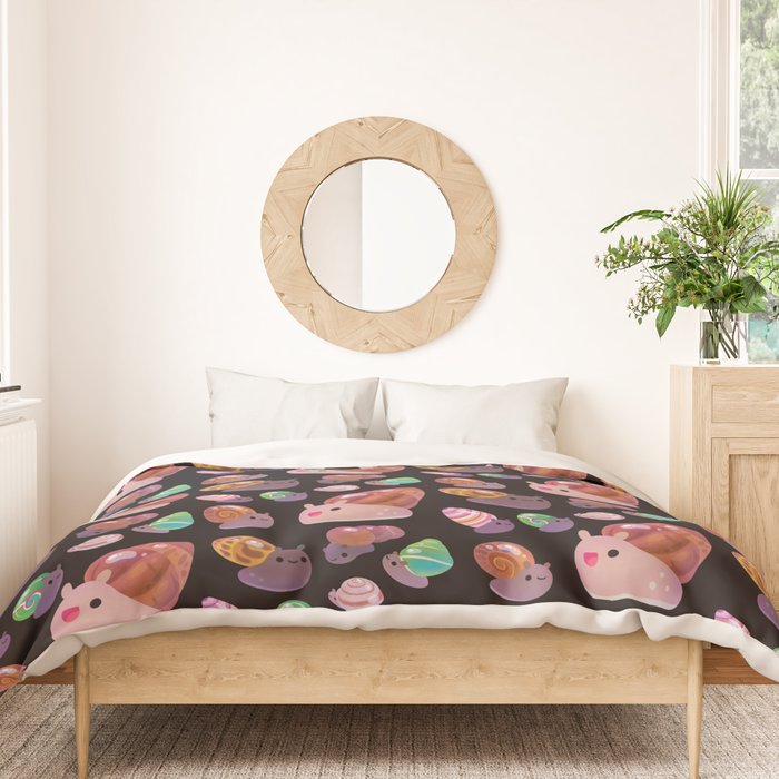Land snail - dark Duvet Cover Gallery Image 3