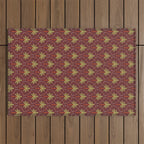 Vintage summer palm tree art pattern Outdoor Rug Gallery Image 1