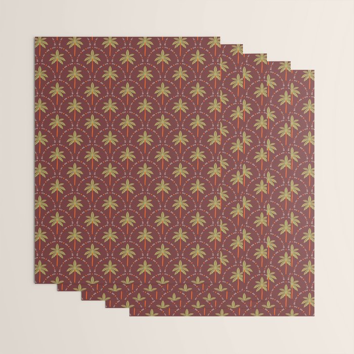Vintage summer palm tree art pattern Wrapping Paper Gallery Image 3