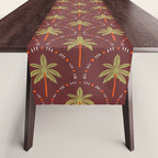 Vintage summer palm tree art pattern Table Runner Gallery Image 1