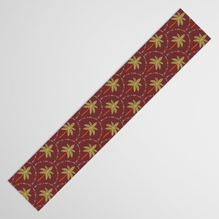 Vintage summer palm tree art pattern Table Runner Gallery Image 3