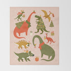 Tyrannosaurus and Dinosaurs Christmas Tree Rex Throw Blanket Gallery Image 2