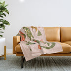 Tyrannosaurus and Dinosaurs Christmas Tree Rex Throw Blanket Gallery Image 1