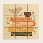Bird's Book Stack Wood Wall Art Gallery Image 1