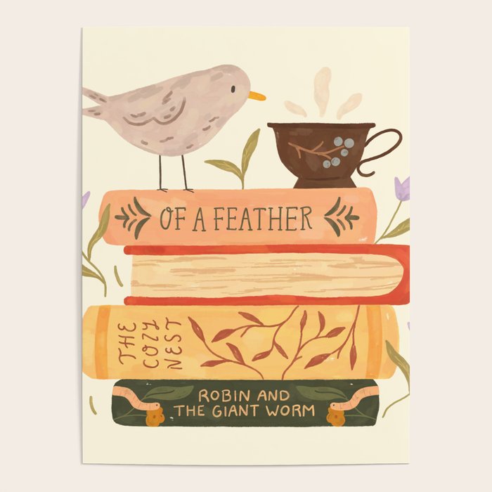 Bird's Book Stack Poster Gallery Image 4