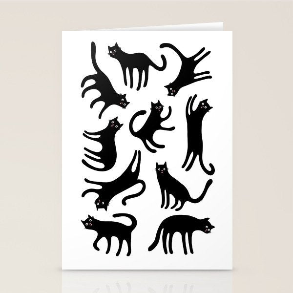 Black Cats Blep! Stationery Card Gallery Image 1