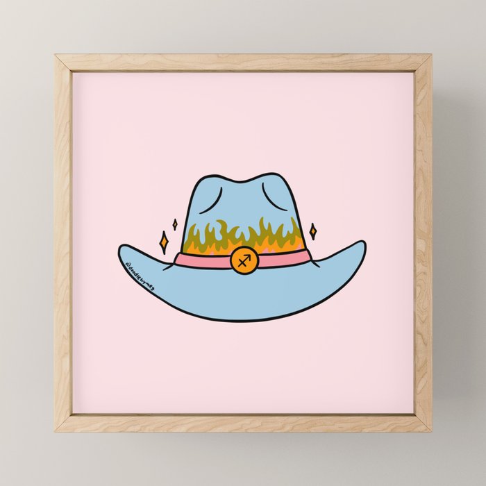 Sagittarius Cowboy Hat Mini Art Print Gallery Image 1