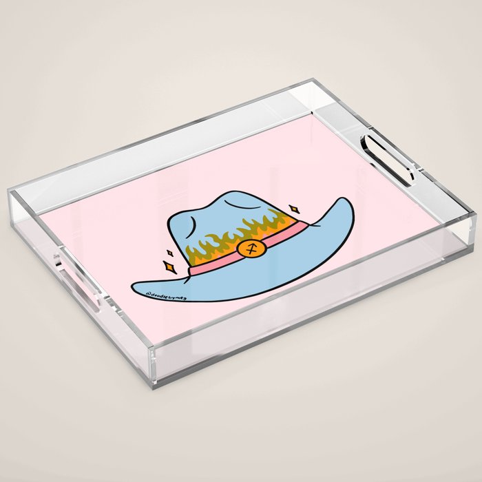 Sagittarius Cowboy Hat Acrylic Tray Gallery Image 1