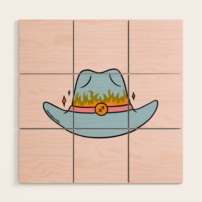 Sagittarius Cowboy Hat Wood Wall Art Gallery Image 1