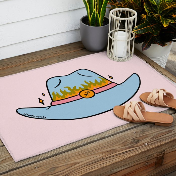 Sagittarius Cowboy Hat Outdoor Rug Gallery Image 2