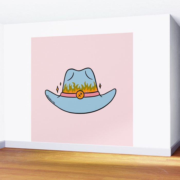 Sagittarius Cowboy Hat Wall Mural Gallery Image 2