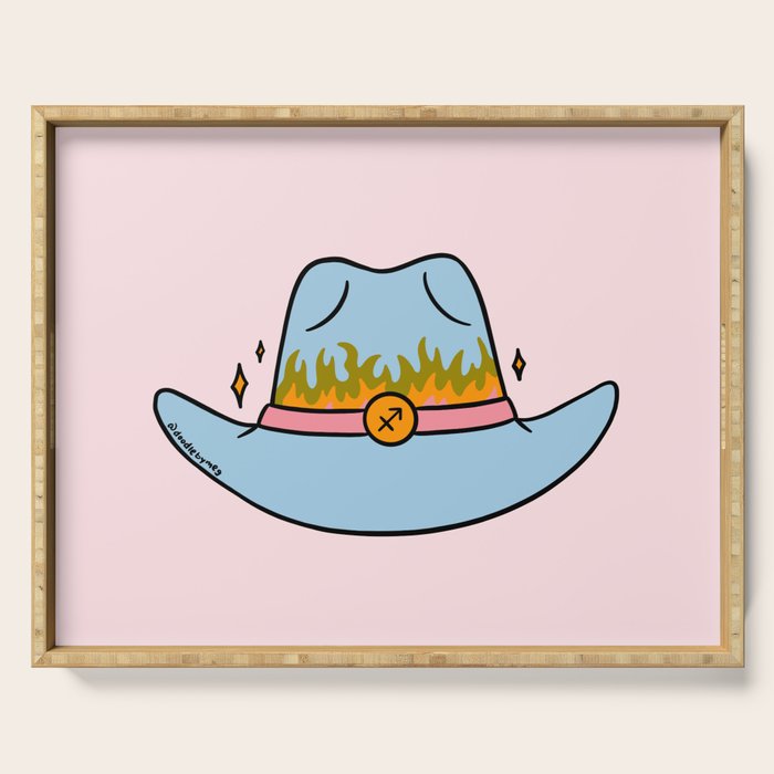 Sagittarius Cowboy Hat Serving Tray Gallery Image 1