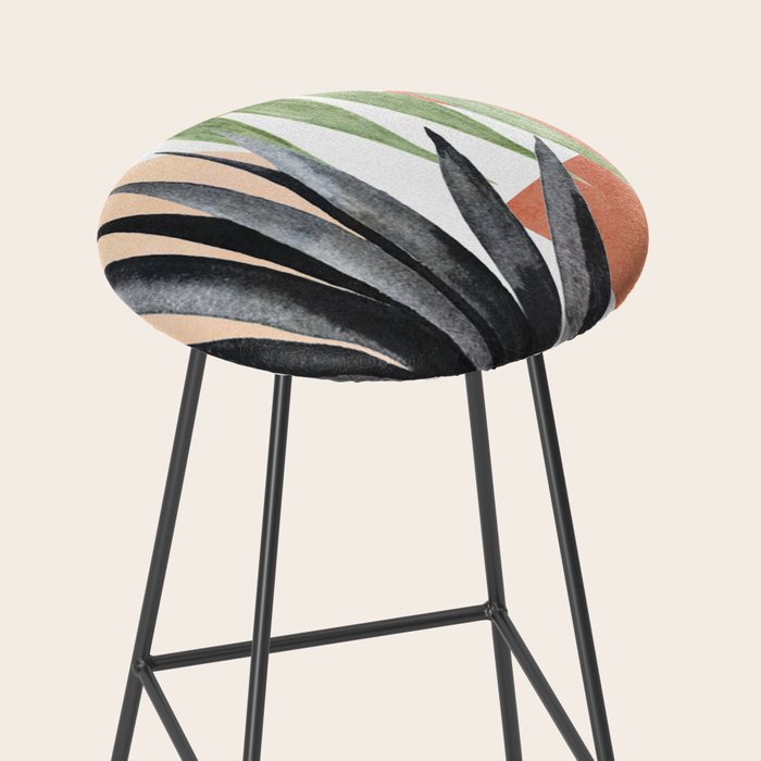 Abstract Tropical Art VII Stool Gallery Image 2