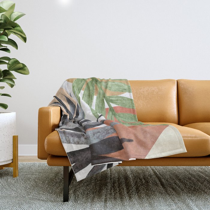 Abstract Tropical Art VII Throw Blanket Gallery Image 1
