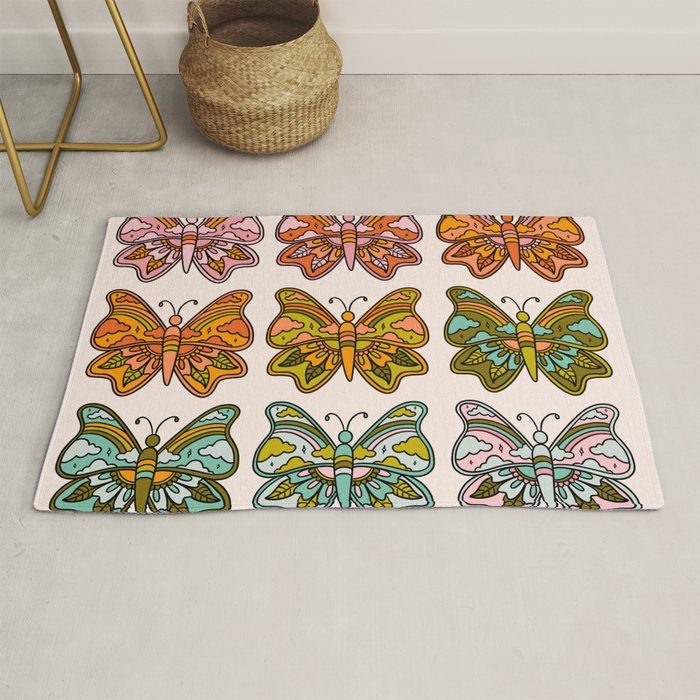 Rainbow Butterflies Rug Gallery Image 1