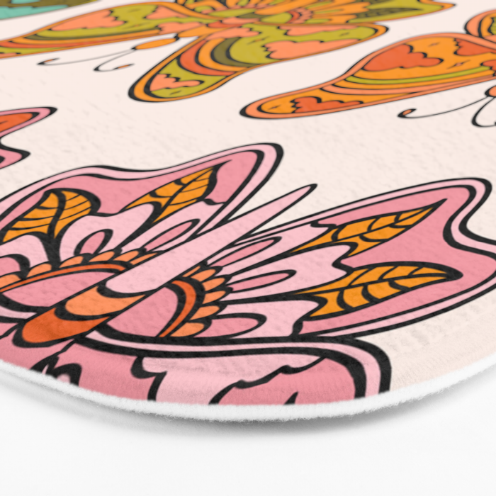 Rainbow Butterflies Bath Mat Gallery Image 3