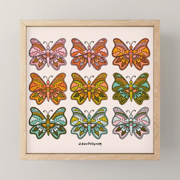 Rainbow Butterflies Mini Art Print Gallery Image 1