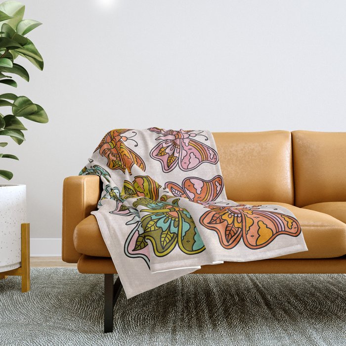 Rainbow Butterflies Throw Blanket Gallery Image 1