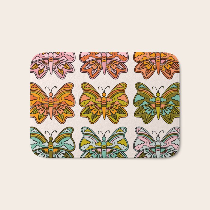 Rainbow Butterflies Bath Mat Gallery Image 1