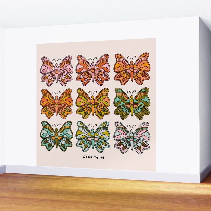Rainbow Butterflies Wall Mural Gallery Image 2
