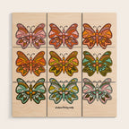 Rainbow Butterflies Wood Wall Art Gallery Image 1