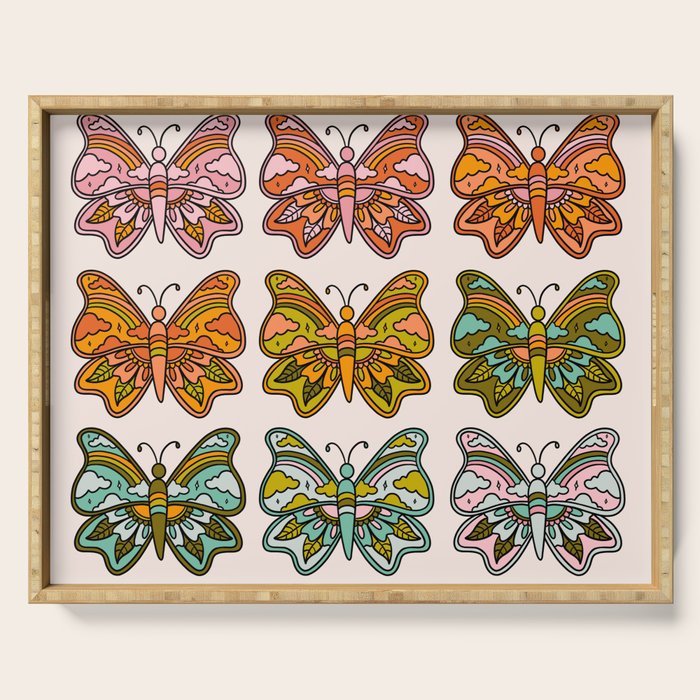 Rainbow Butterflies Serving Tray Gallery Image 1