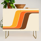 Retro 70s Stripe Colorful Rainbow 521 Credenza Gallery Image 1