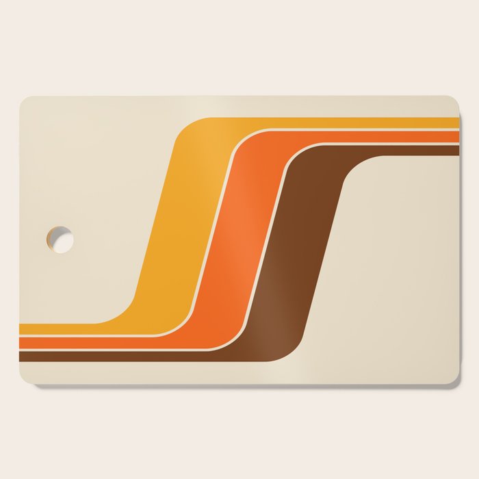 Retro 70s Stripe Colorful Rainbow 521 Cutting Board Gallery Image 1