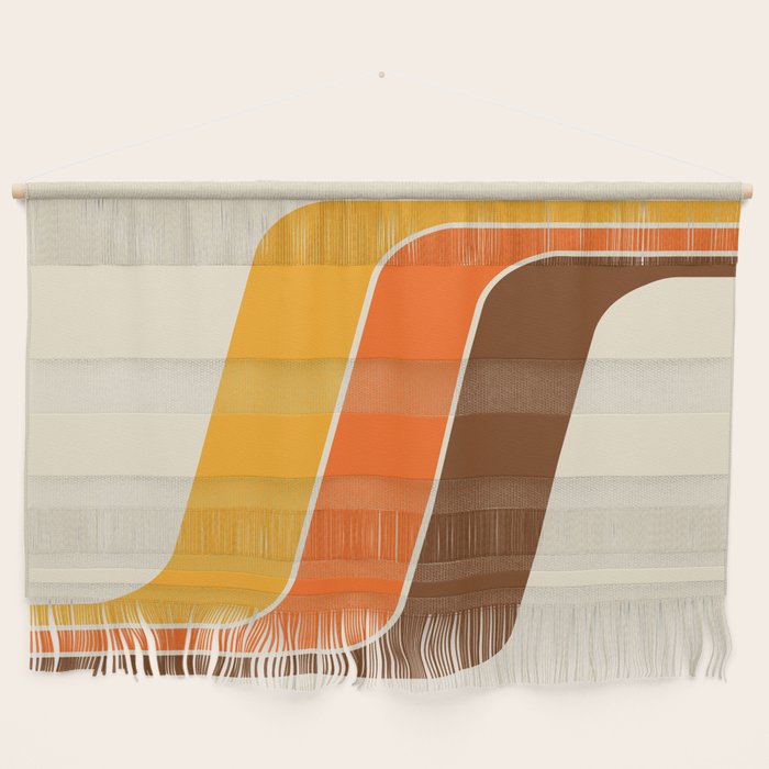 Retro 70s Stripe Colorful Rainbow 521 Wall Hanging Gallery Image 1