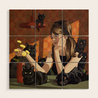 Cat Black  Wood Wall Art Gallery Image 1