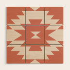 Southwestern Minimalism - Bright Coral Red Wood Wall Art Gallery Image 1