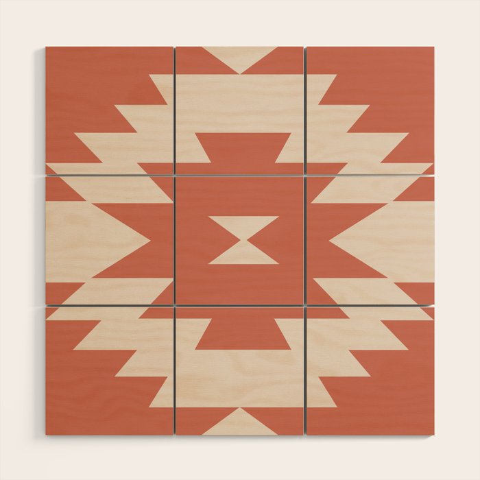 Southwestern Minimalism - Bright Coral Red Wood Wall Art Gallery Image 1