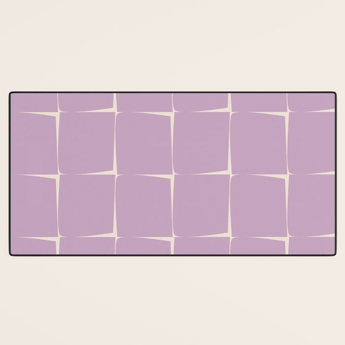 Lavender Flux Check Grid Pattern Desk Mat Gallery Image 3